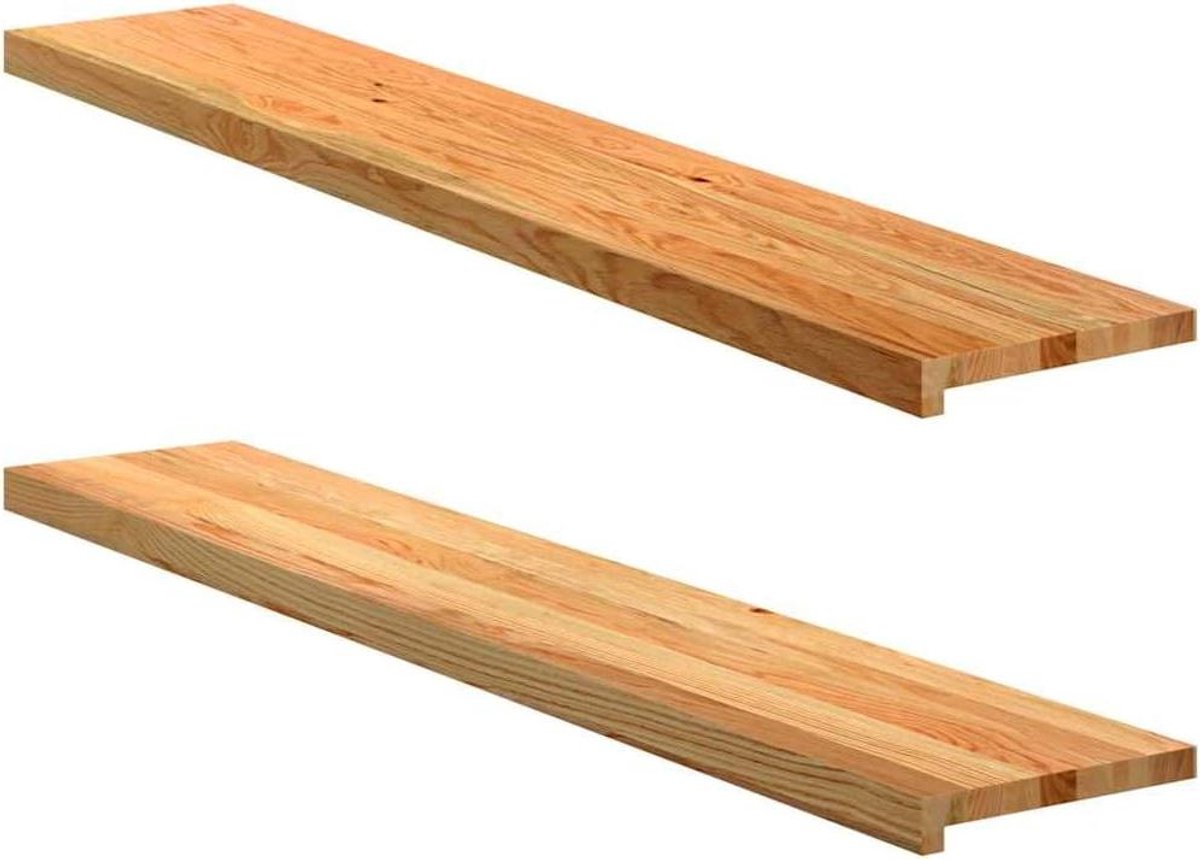 Vensterbank Massief Hout - Eiken Blad - Interieur Decoratie - Onbehandeld Natuurlijk - 140x25x2 cm - Natuurlijk Eiken