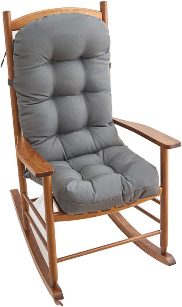 Tuinkussen Dik - Zitkussen Ligstoel - Comfortabel Zitten - Antislip Banden - 50 x 110 cm - Grijs