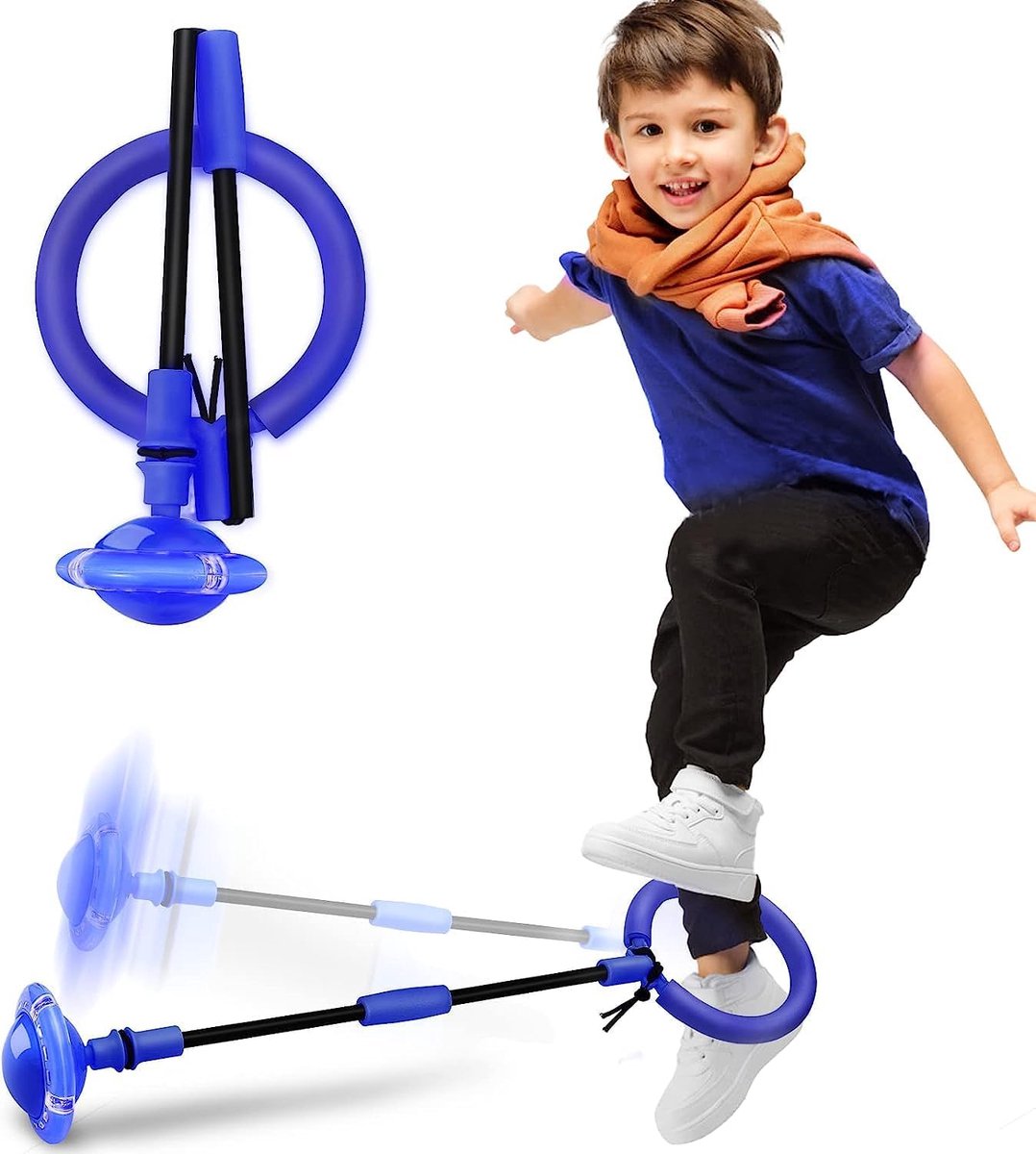 SnelShoppen - Flashing Jumping Ring voor Kinderen - Swing Wheel met Licht, Vouwbare Springbal, Voet Spinner, Bescherming en Draagtas - Perfect Cadeau