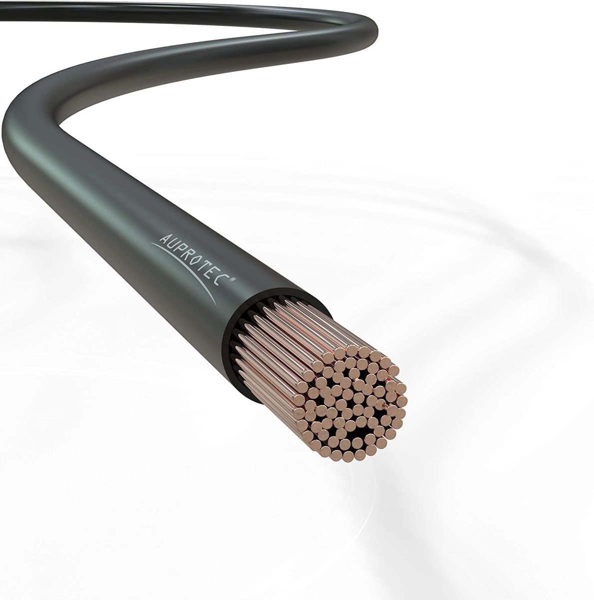 SnelShoppen - Auprotec Voertuig Kabel FLRY-B 2.5 mm² 5 m Zwart - Coiled Auto Kabel voor Verlichting, Signalen en Stroomvoorziening