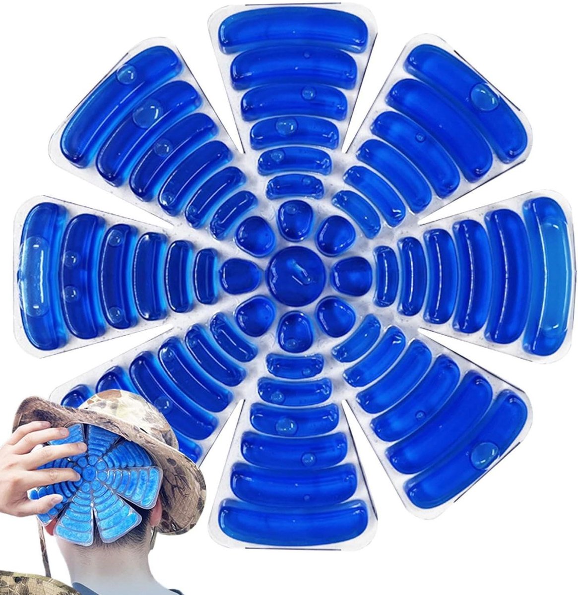 Hoofd Koeler Inzetstuk - Helm Liner - Buitenactiviteiten - Fysieke Koeltechnologie - 22cm Diameter - Wit