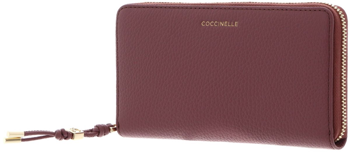 COCCINELLE Leren portemonnee Pansy Wallet Grained Leather Winter Rose oud roze