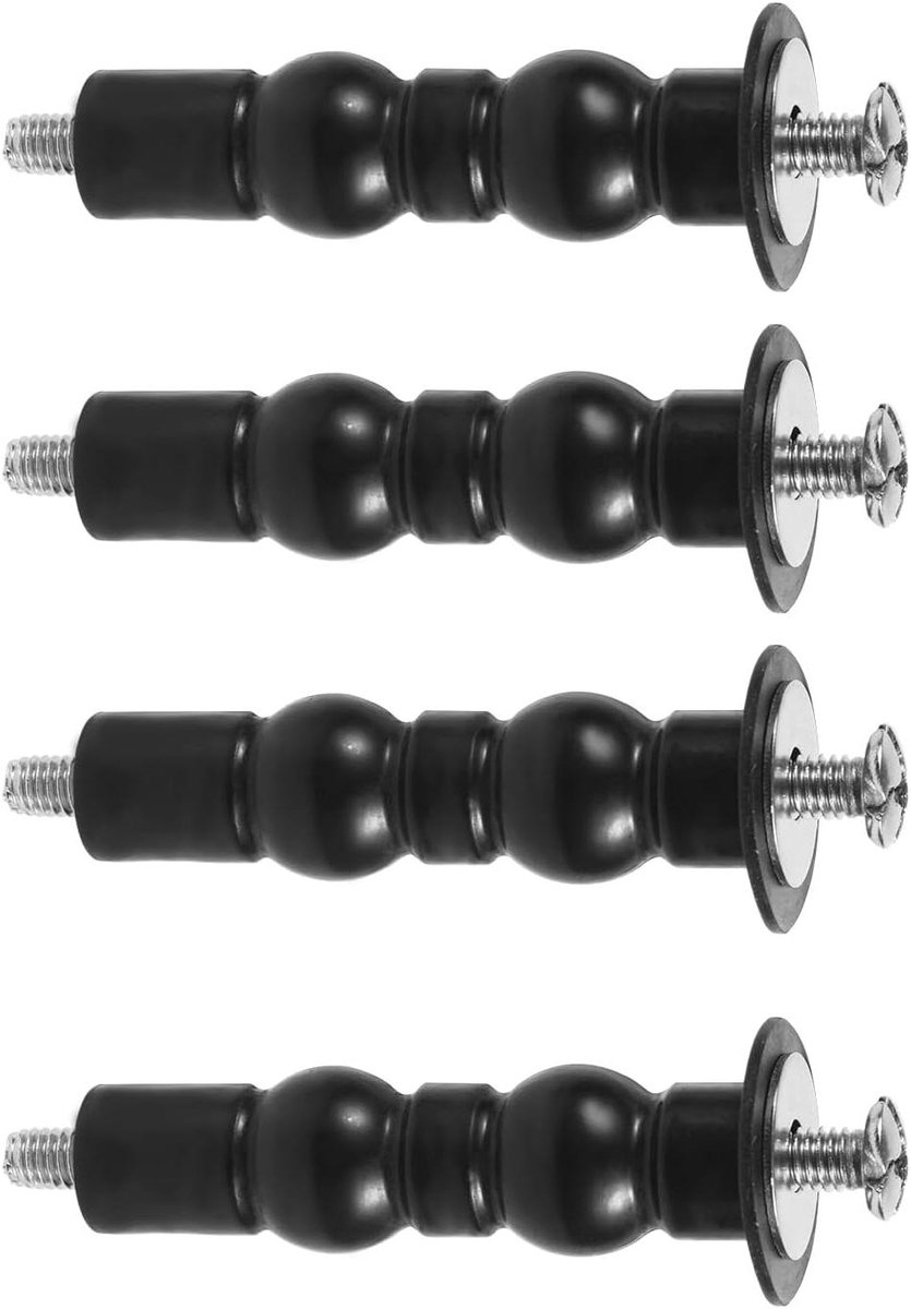 Toiletbril Schroeven - Zitting Bouten - Toilet Reparatie - Universele Compatibiliteit - 4 Stuks - Zwart