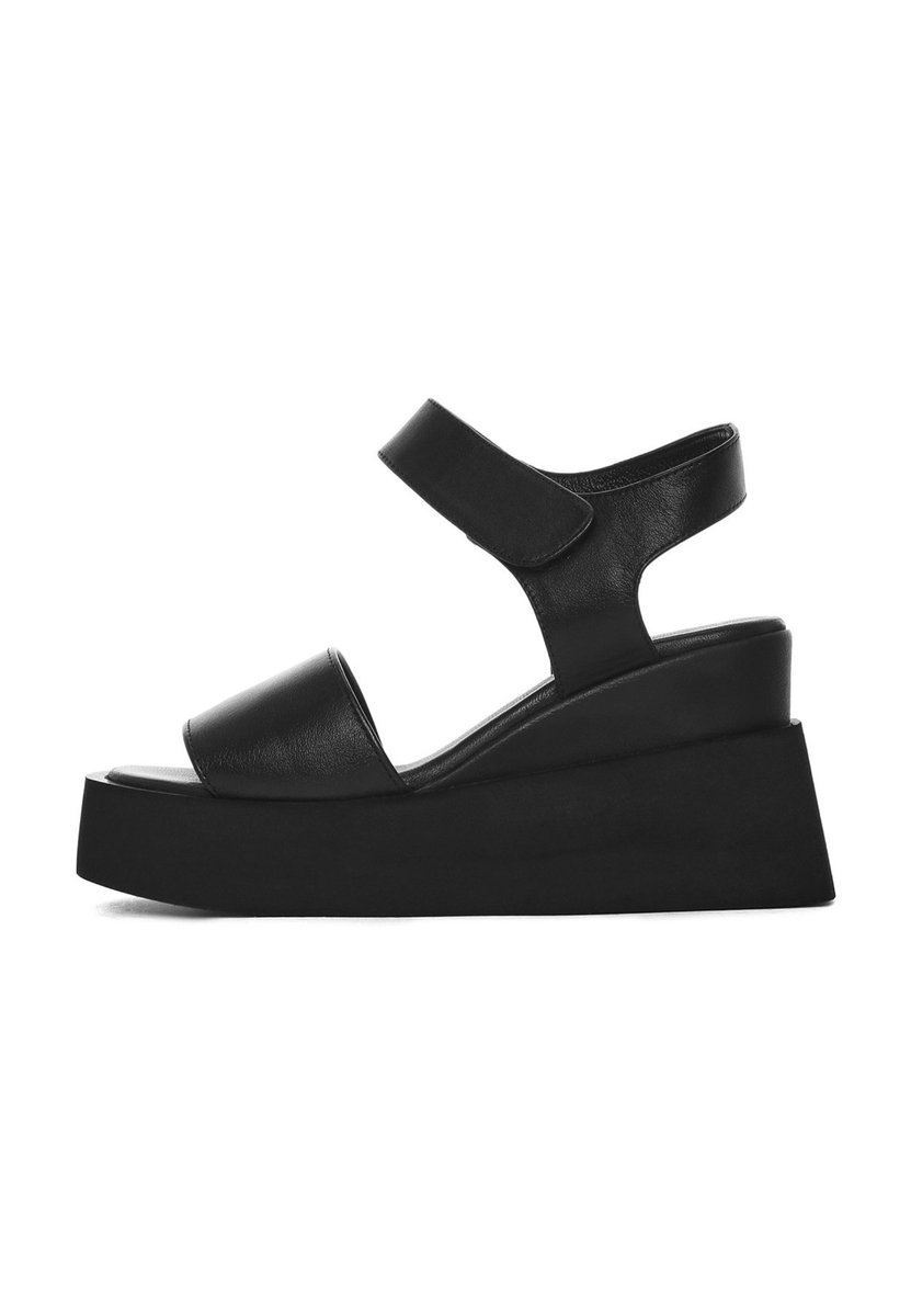 DERIMOD Platform Sandals Leather Platform Sandals