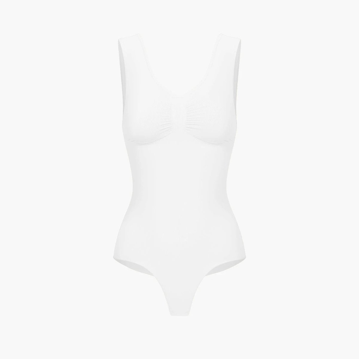 creamyfabrics Creamy Fabrics - Tank Bodysuit Sculpting Shapewear Met String - Ademend - Anti-Zweet - Ultra Zacht - Comfortabel - Sculptend - Perfecte Pasvorm - Wit