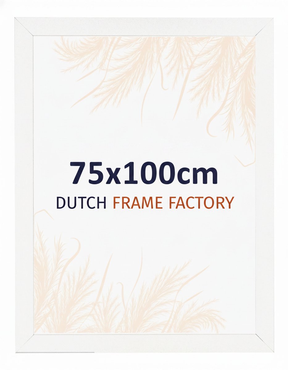 Fotolijst 75x100 cm - MDF - Wit Hoogglans - Benno