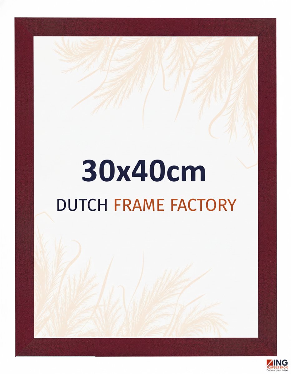 Fotolijst 30x40 cm - MDF - Wijnrood Geveegd - Benno