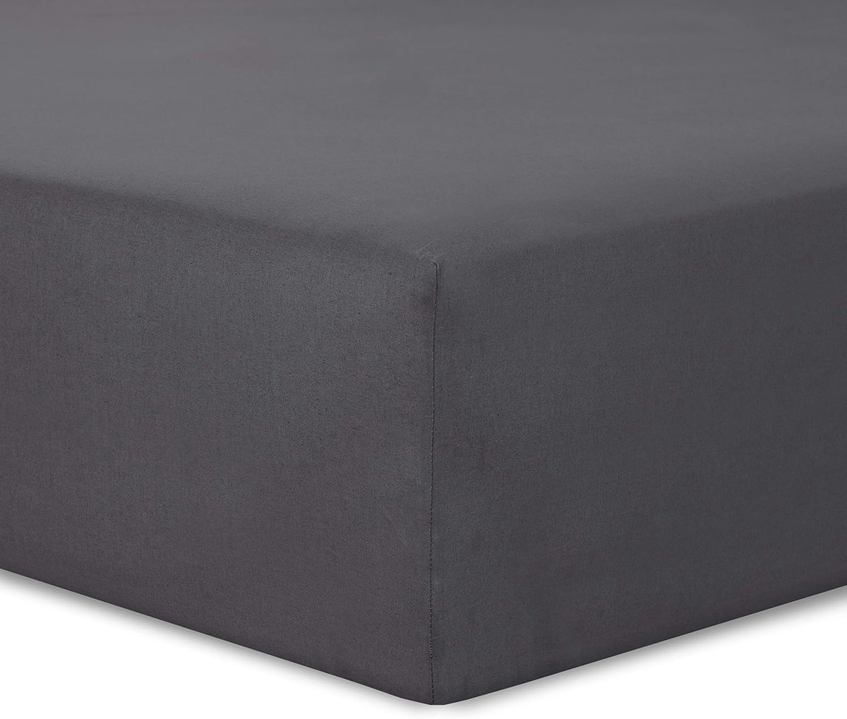 SnelShoppen - Fitted sheet 150x200 cm, Antraciet, 100% Katoen, 30 cm Hoekhoogte, Elastische Hoeken, Perfecte Pasvorm voor Matrassen, Zacht en Comforta