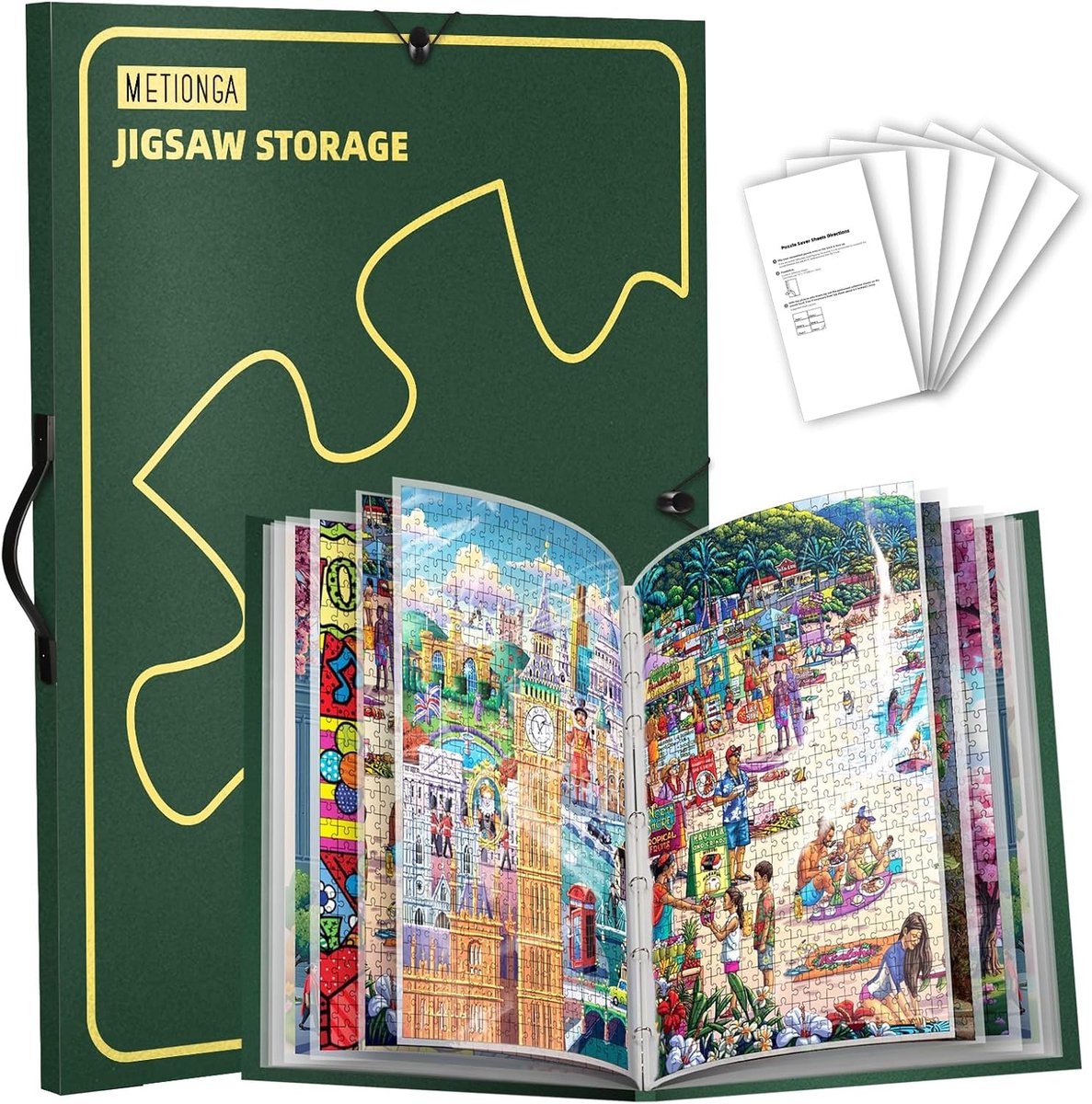 SnelShoppen - Puzzle Folder 1000 Stukjes, Organizer met 25 Compartimenten, Beschermende Puzzle Opslag, Stof- en Waterdicht, Perfect voor Puzzelaars