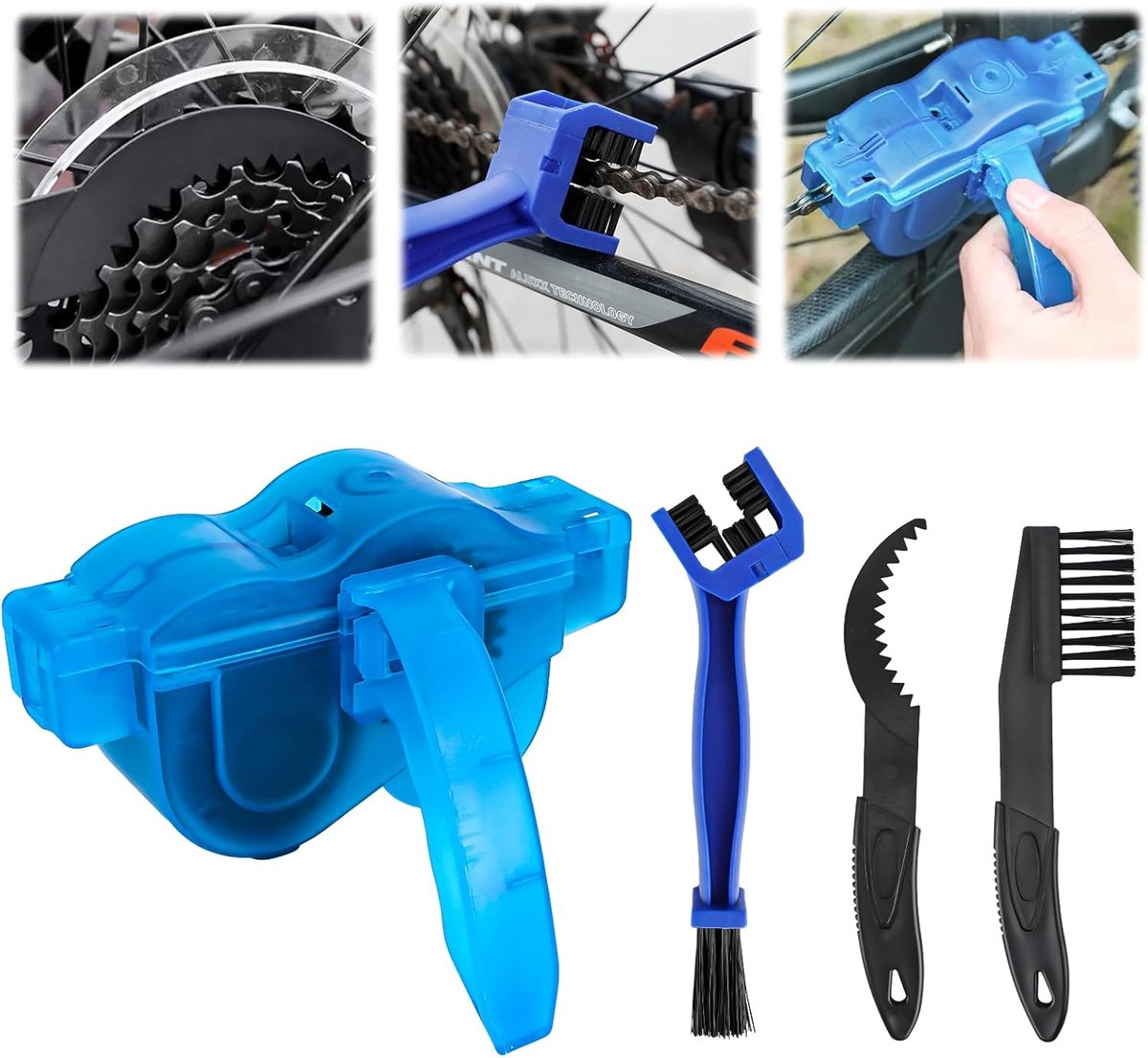 SnelShoppen - Fiets Ketting Reinigingsset - Ketting Cleaner - Fiets Cleaner - Reinigingsborstel - Kettingborstel - Snelle Schoonmaak - Polycarbonaat e