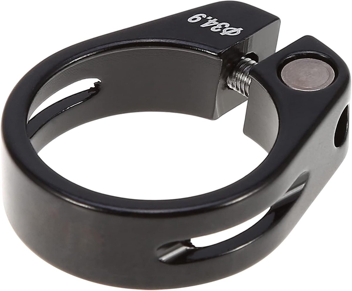 SnelShoppen - Fiets Zadelklem 3.5cm, Aluminium Legering Zadelklem voor Mountainbike, Zadelpen Klem Accessoires (Zwart)