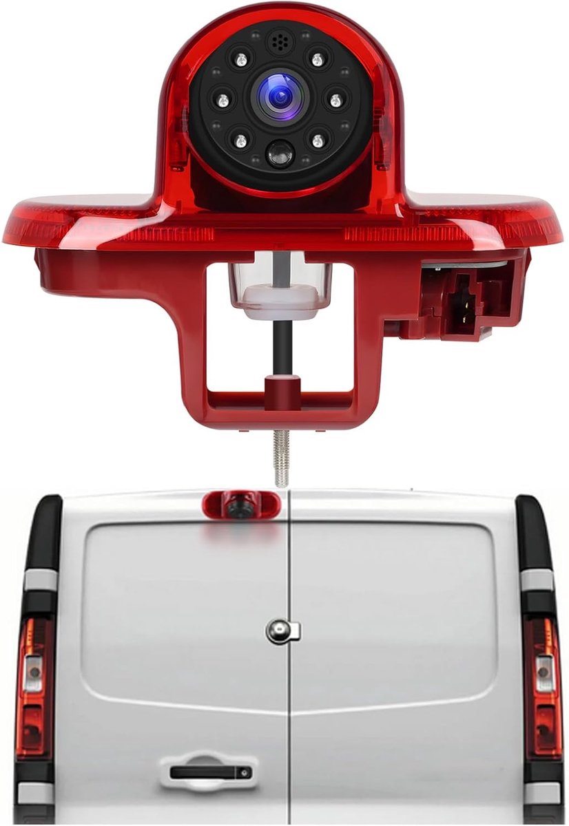 SnelShoppen - Achteruitrijcamera voor Renault Trafic/Opel Combo/Vivaro 2001-2014, IR Nachtzicht, IP67 Waterdicht, Verstelbare Hoek, Reverse Line