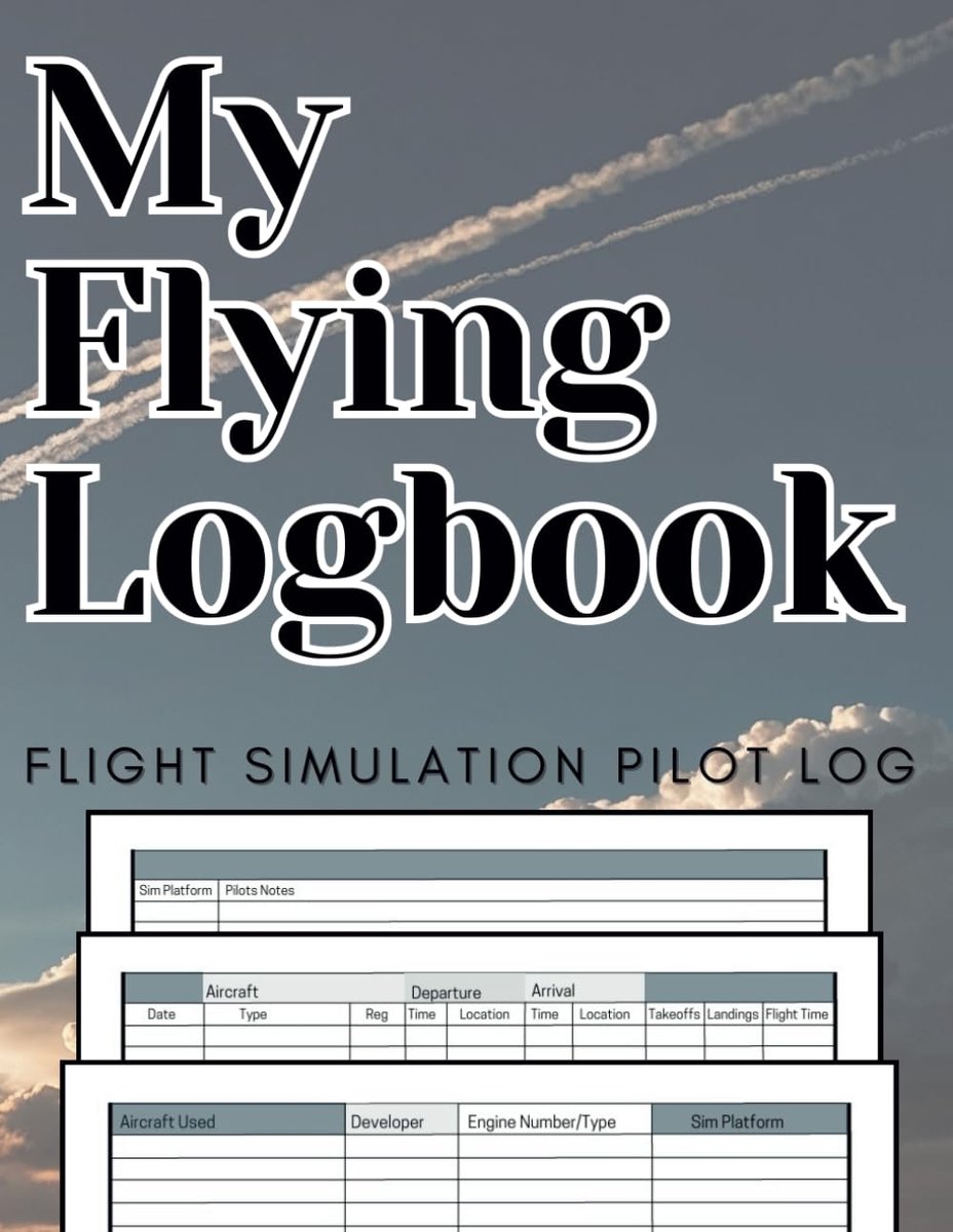 SnelShoppen - My Flying Logbook Vlucht Simulatie Piloten Logboek - Volg Virtuele Vluchten en Mijlpalen - Geschikt voor Alle Soorten Vliegtuigen en Vli
