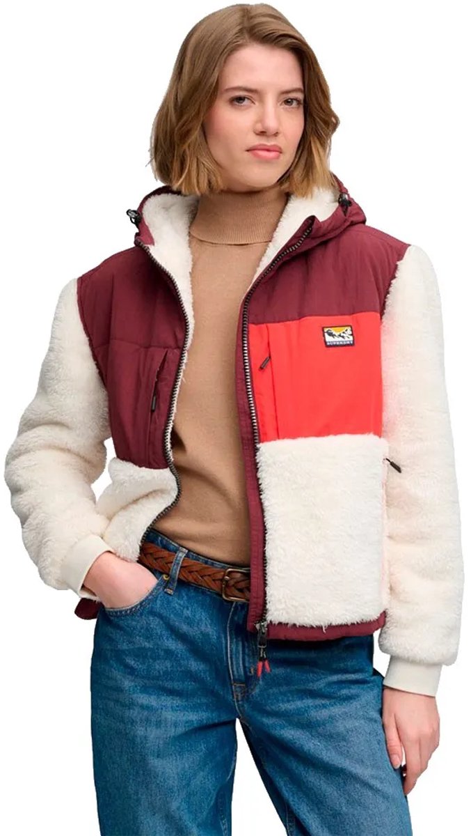 Superdry Super Soft Hybrid Sweatshirt Met Rits M Vrouw Rood