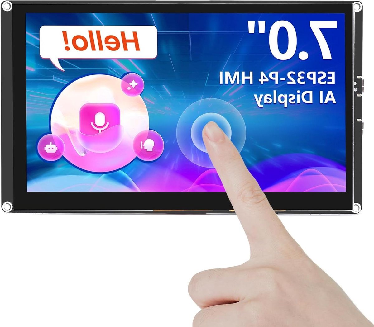 HMI Touchscreen - IPS Display - Project Ontwikkeling - AI Spraakinteractie - 7 Inch - Zwart