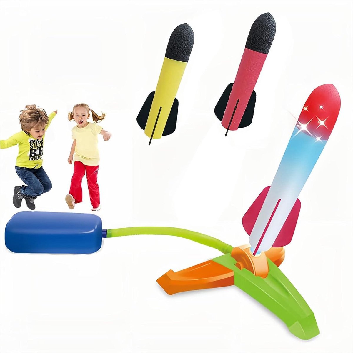 SnelShoppen - Kids Rocket Toy Launcher - Schuimraket, Luchtjetraket, Vliegend Speelgoed voor Buiten, Schiet tot 48 Voet, Cadeaus en Speelgoed voor Kin