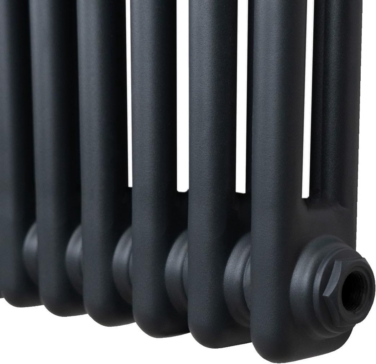 SnelShoppen - Traditionele 2 Kolom Radiator 1500mm x 292mm Verticale Wandmontage Matt Anthraciet Grijs Carbon Staal Voor Woonkamer Badkamer