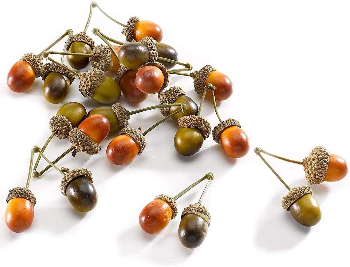 Nep Eikels - Herfst Decoratie - Creëer Sfeer - Natuurlijk Uiterlijk - 25mm Per Stuk - Bruin