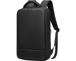 SnelShoppen - Slim Laptop Rugzak voor Mannen, 15.6 Inch Business Computer Backpack, Waterdicht, Antidiefstal, Esthetische Compacte Tas voor Reizen, We