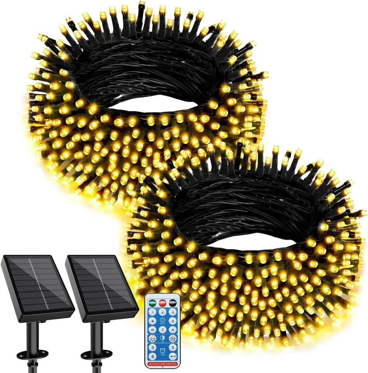 SnelShoppen - Lichtsnoer op zonne-energie 20m, 400 LEDs, dimbaar, weerbestendig, met afstandsbediening, timer en 8 modi, ideaal voor tuin, balkon en t