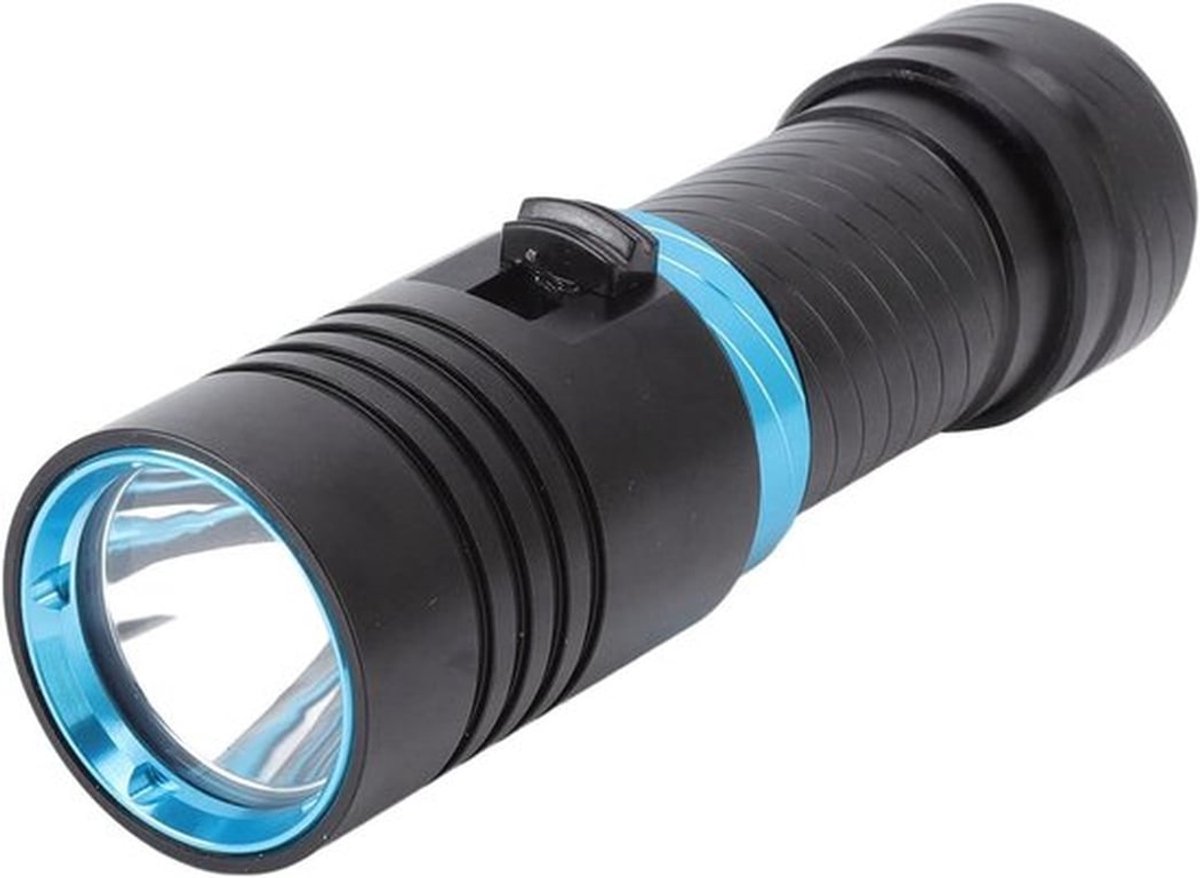 Duikzaklamp - Duiklamp - Waterdicht - Aluminium - Traploos Dimbaar - 5000LM - IPX8 - Geschikt voor Duiken - Zwart - Duiklampen, Duiklamp.