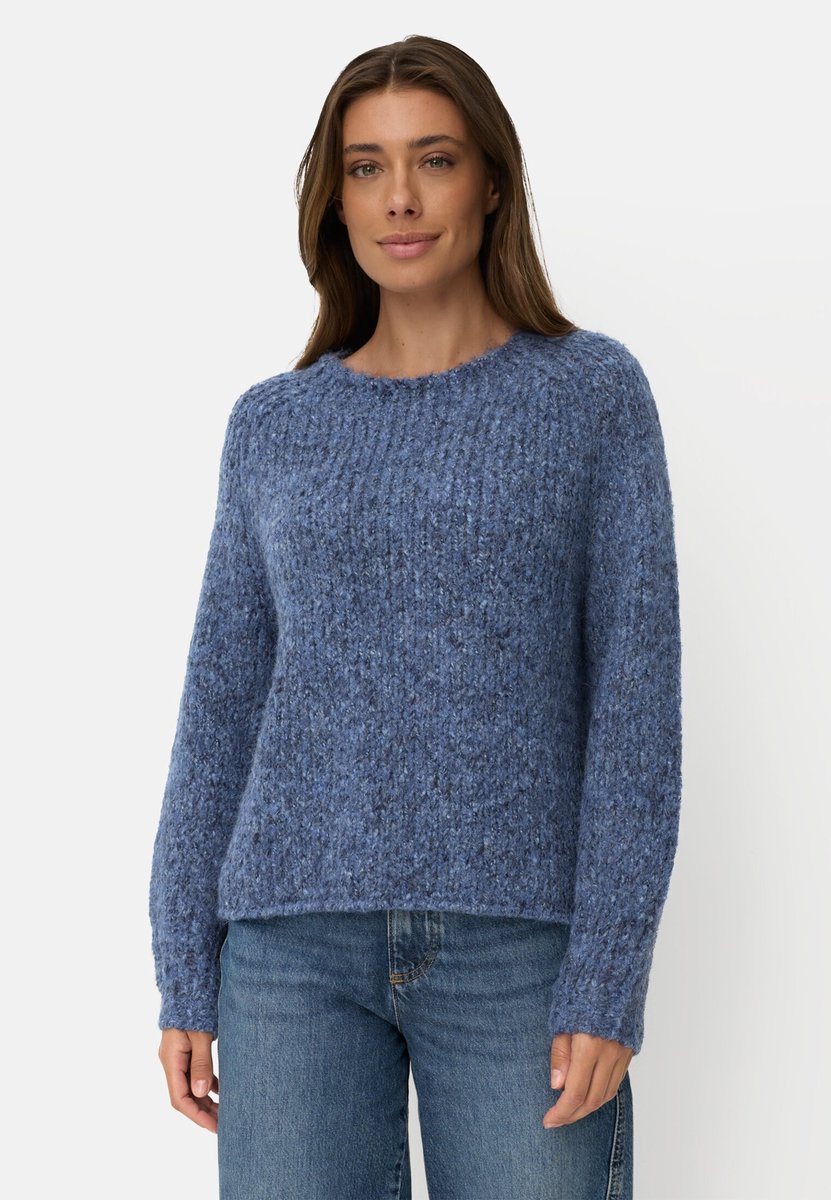 camel active Gebreide trui met wijde mouwen - Maat womenswear-M - Jeansblauw