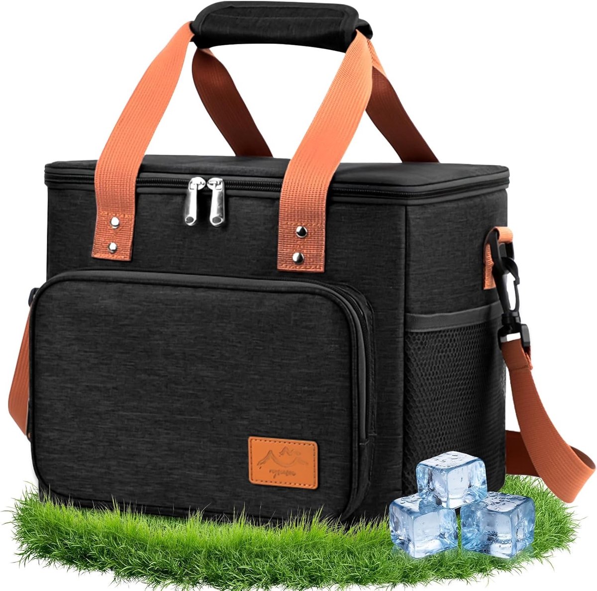 Koelrugtas - Zwart - 31 x 24 x 25 cm - Geïsoleerde Opvouwbare Koeltas van Oxford-stof - Voor Picknick en Reizen