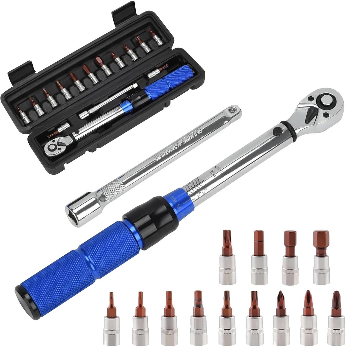 Momentsleutel voor auto - Zilver - 1/4 inch - Chroom-vanadium Stalen Precisie Momentsleutel Set - Voor Reparatie en Onderhoud