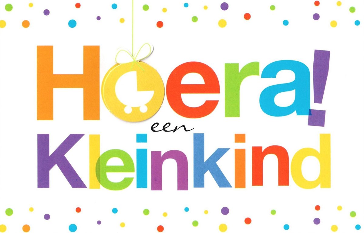 Wenskaart | 6 stuks | ADIOS applicatiekaart Hoera! een kleinkind