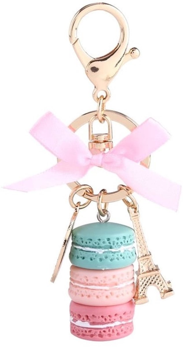 Sleutelhanger Macaron - Eiffeltoren - Kunsthars - Legering - Tas/Autoaanhanger - Uniek ontwerp