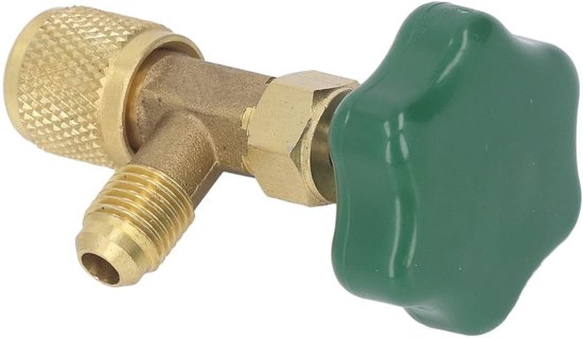 Koelmiddelventiel Zwaar Uitgevoerd - 1/4 Inch SAE Handgreep - Lekvrije ABS-handgreep - Koper Materiaal - Antislip en Duurzaam - Airconditioningklep