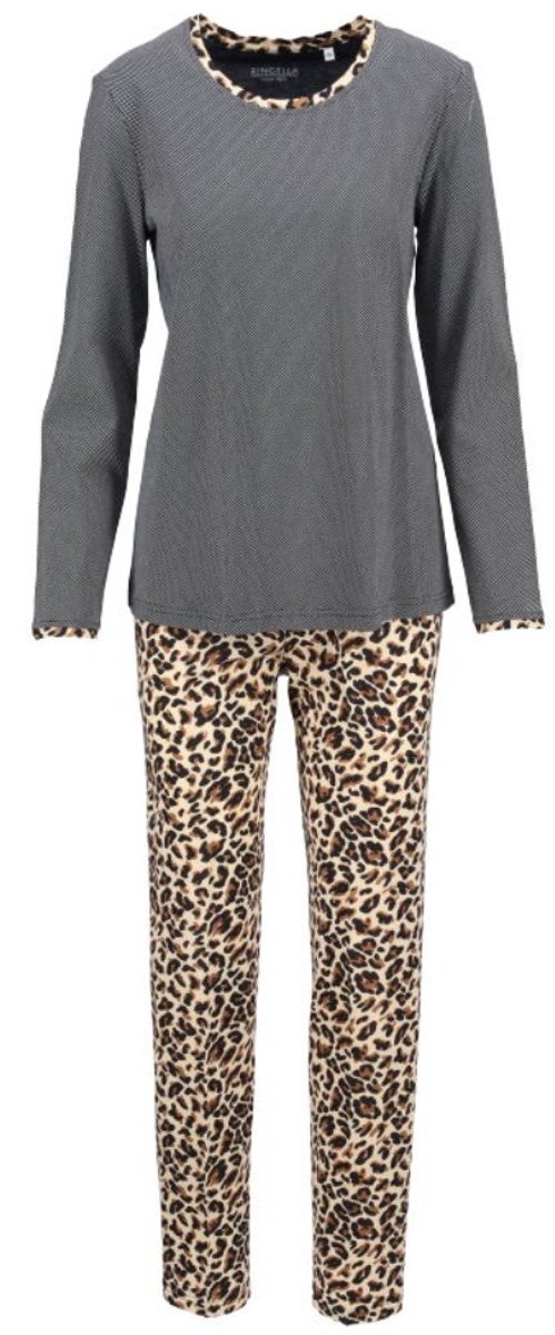 Ringella Katoenen dames pyjama zwart Ringella - Zwart - Maat - 48