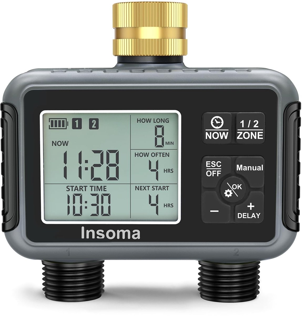 Solidchoice - 2-Zone Water Timer voor Tuin met Automatische en Handmatige Modus