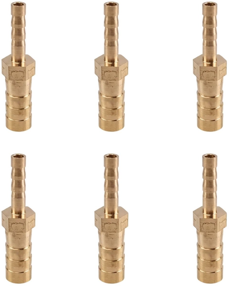 Solidchoice - Set van 6 Messing Slangverbinders voor Diverse Toepassingen