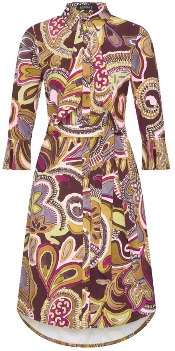 MI PIACE - Travel Jurk Bow Big Paisley Print 202708 Multicolour - Maat : 3XL