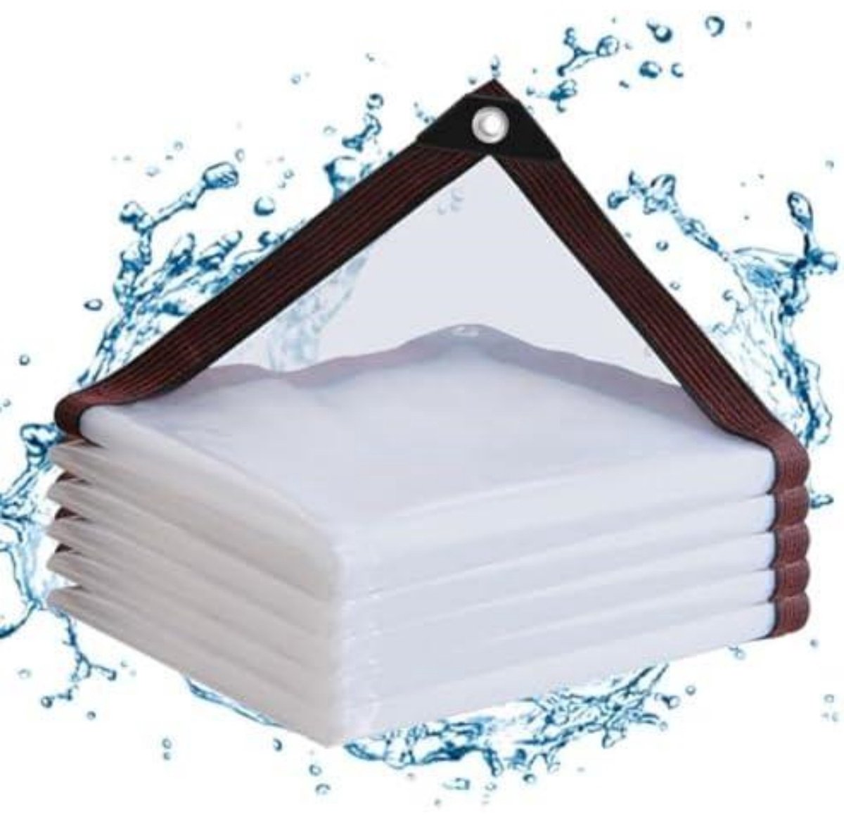 SSTRWGOOD Abdekplane - Transparante Klarsichtplane - Waterdicht en Winddicht met 6-Voudige Naad & Versterkte Metaalogen - Geschikt voor Balkon, Tuinmeubilair en Konijnenhok - 2x2m - Plastic