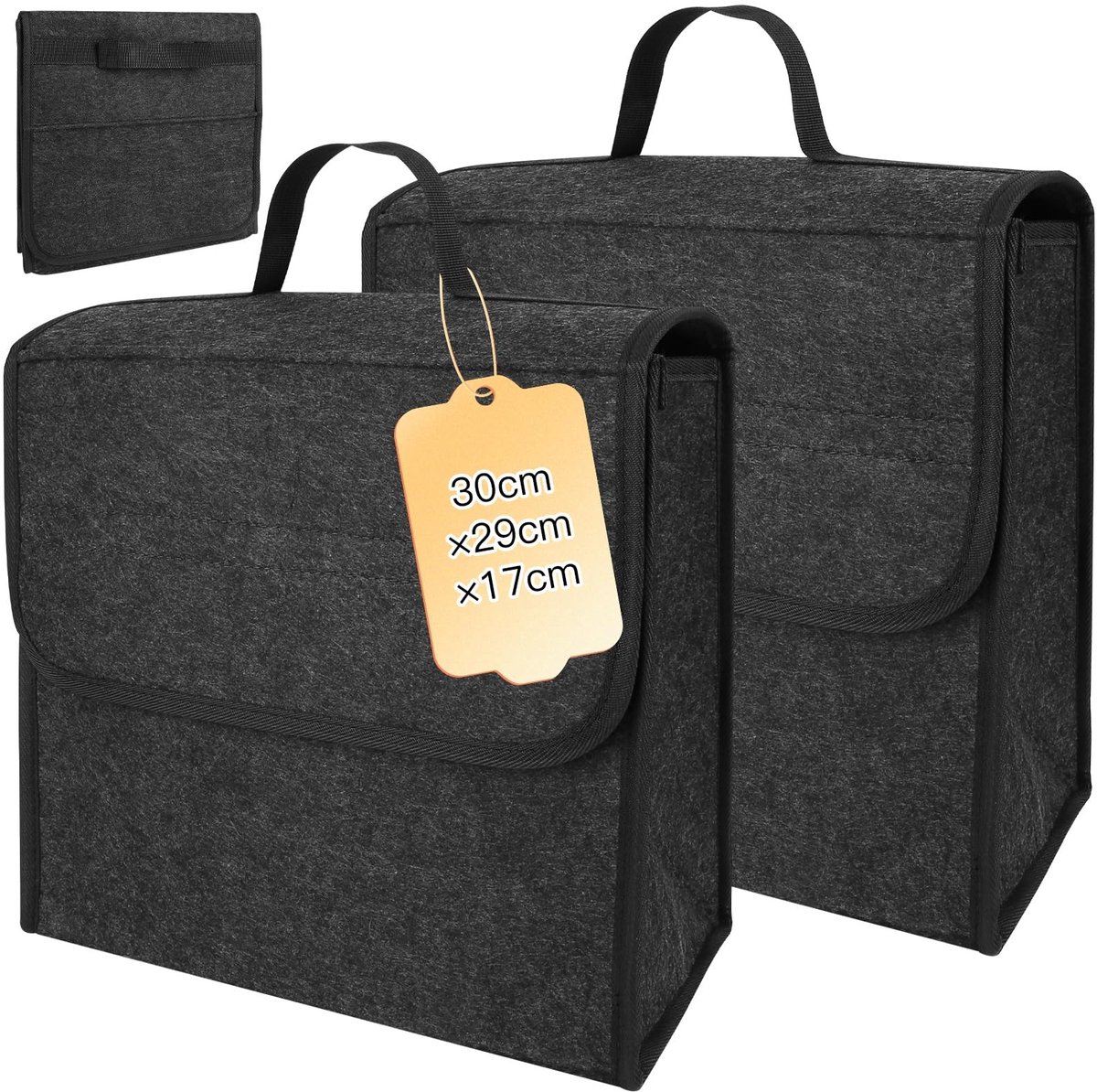 Solidchoice - 2 Stuks Inklapbare Kofferbakorganizer met Handgrepen