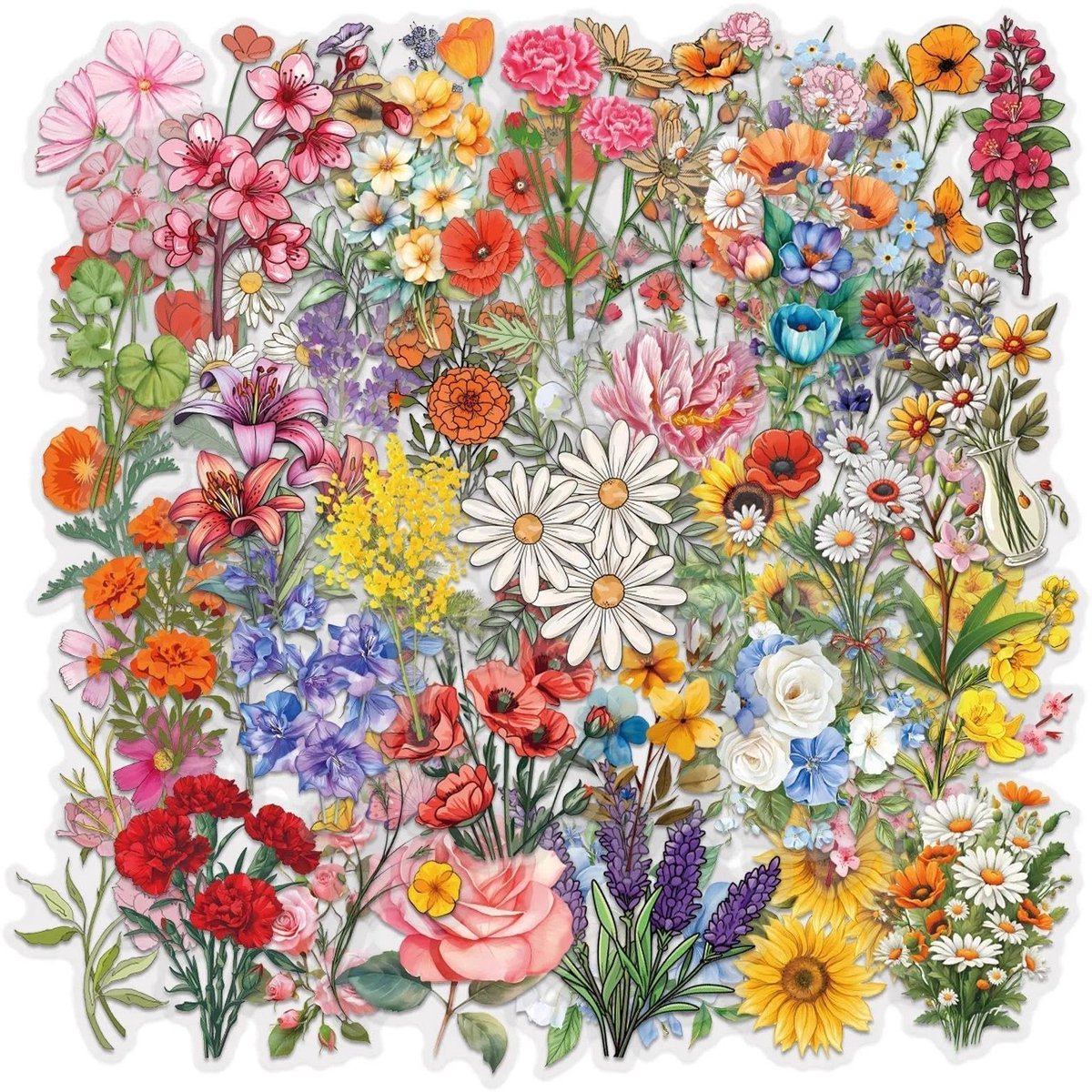 Solidchoice - 180 Stuks Vintage Bloemenstickers voor Creatieve Projecten