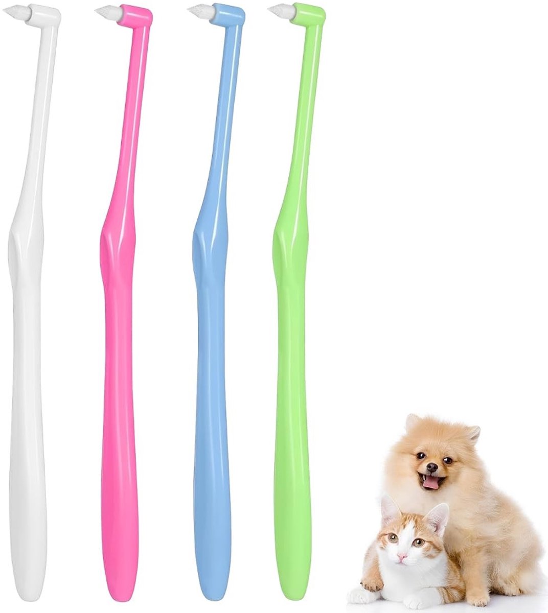 Solidchoice - Set van 4 Honden Tandenborstels met Ultra Zachte Borstels