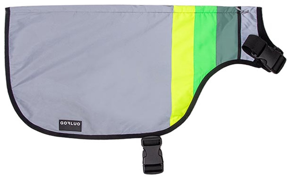 GOFLUO - Hondentuig Moonlight - Reflecterend - Hondenharnas - Fluo - Veiligheidshesje - Wandelen - M - Grey reflective