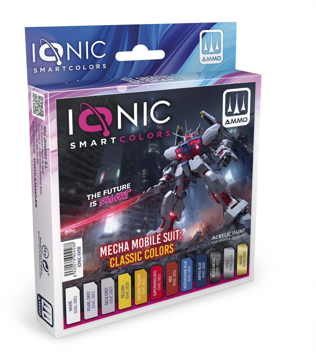 AMMO by Mig Jimenez Hobbyverf Acrylverf - MIG IO0458 Ionic Smart Colors - Mecha Mobile Suit Klassieke Kleurenset - Acryl Set 12x20ml Verf set - 12x 20 ml