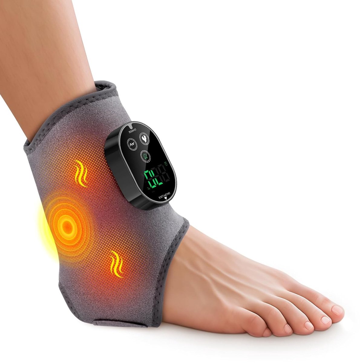 Voetmassageapparaat - Zwart - 28,5 cm - Oplaadbaar Verwarmingskussen met Vibratie - Voor Enkel en Kuit