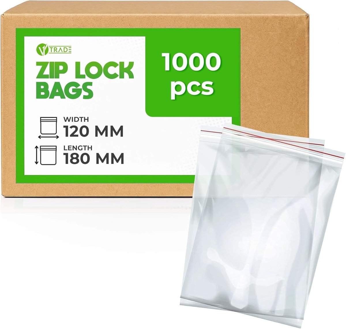 Vrieszak / Voorraadverpakking 2 Liter - Transparant - 120 x 180 mm - Hersluitbare Plastic Zak - Voor Kleine Onderdelen en Voedsel