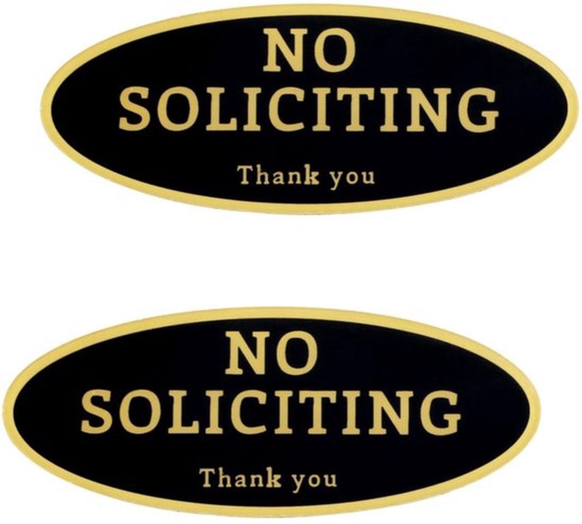 Verboden te Werven Bord - 2 Stuks - Acryl - Zelfklevend - 12,4 x 4,9 cm - Zwart/Geel - Praktisch voor Thuis en Kantoor - Waarschuwingsbord