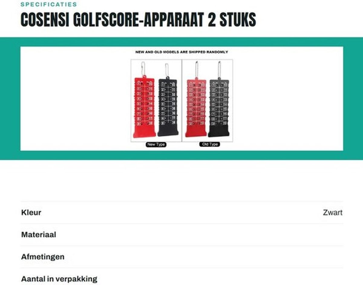 Golfscore-apparaat 2 Stuks - Draagbare Golfteller - 18-holes Scoreregistratie - Compact en Lichtgewicht - Eenvoudige Bedienning - Duurzaam Ontwerp - Golfscoreteller