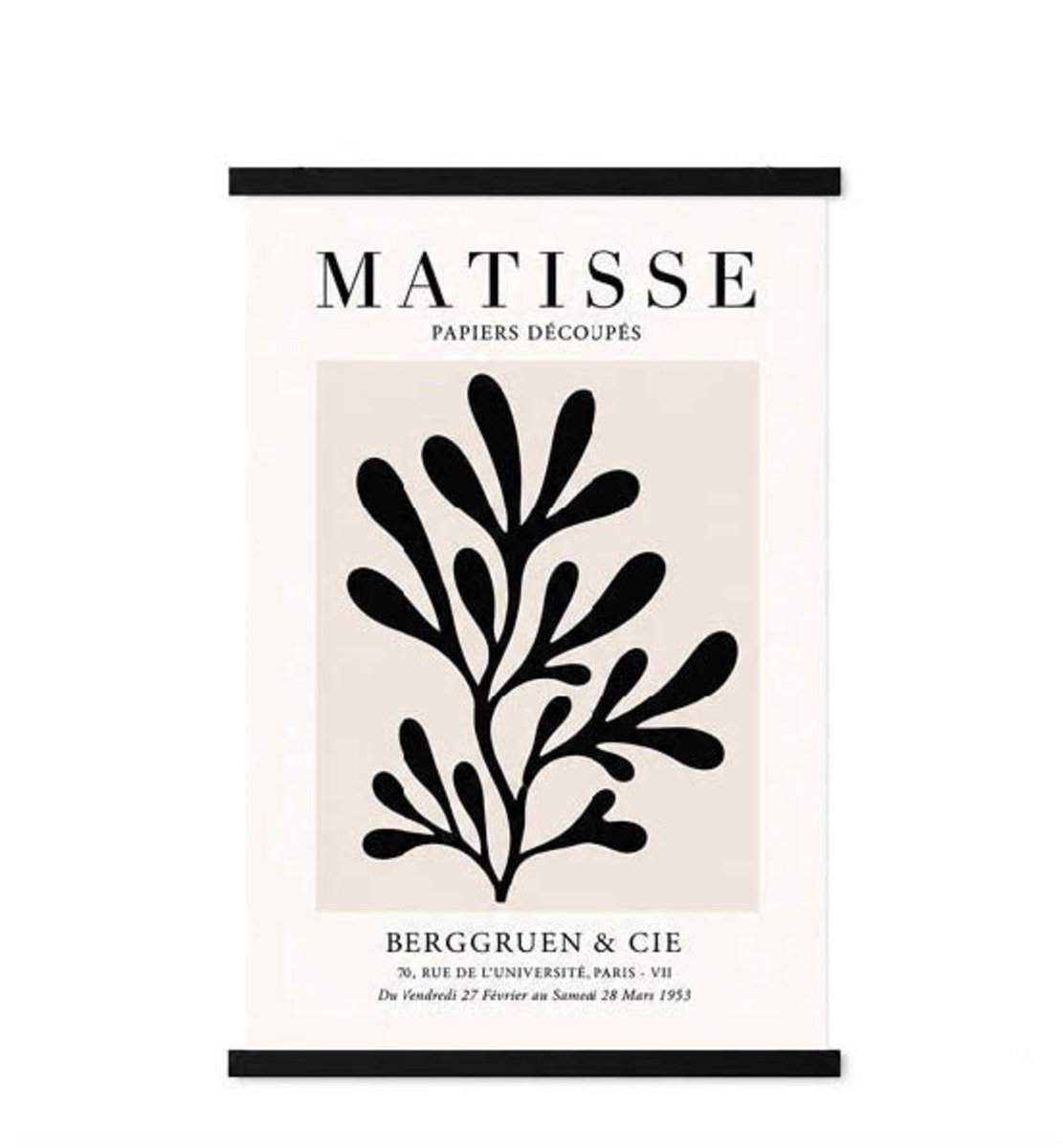 yd. Your Decoration Posterstrips 61 cm - Zwart - Kunststof - Posterhouder met Ophanggat