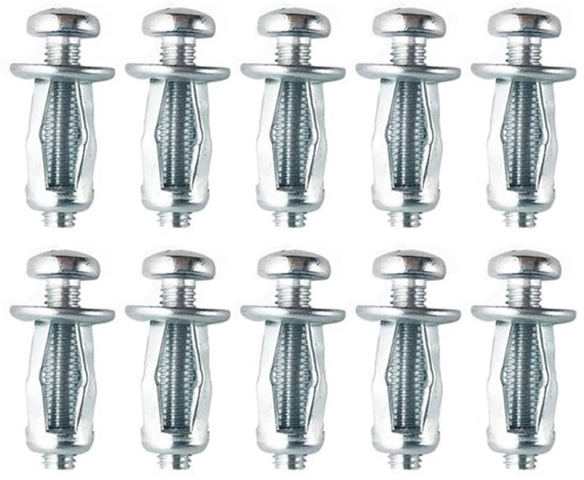 Bevestigingsankers 10 Stuks - M6 x 25 - Robuuste Metalen Holle Wandankers - Pluggen/Expansieschroeven - Geschikt voor Gipsplaten - Stevig Gemonteerd