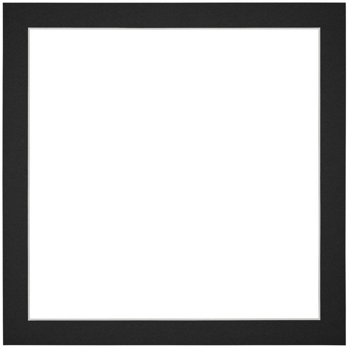 Passe-Partout Fotomaat 20x20 cm - Lijstmaat 25x25 cm - Zwart - Museumkarton - Fotolijst niet inbegrepen