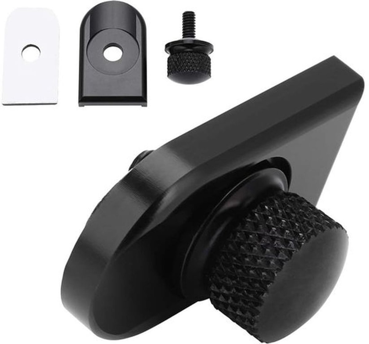 Zitbout Set Aluminium - Zwart - Beugel/Tab - Voor Sportster/Road King/Softail - Lichtgewicht - Schokbestendig - Zitboutdeksel