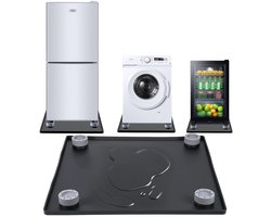 Namajunas - Wasmachine lekbak 60x60 cm - 4 Trillingsdempers wasmachine - Siliconen opvangbak - Opvangbak tegen lekkage - Lekbescherming, badkuip voor wasmachines, drogers, vaatwassers, koelkasten, airconditioners - Trillingsmat - Voetjes Droger